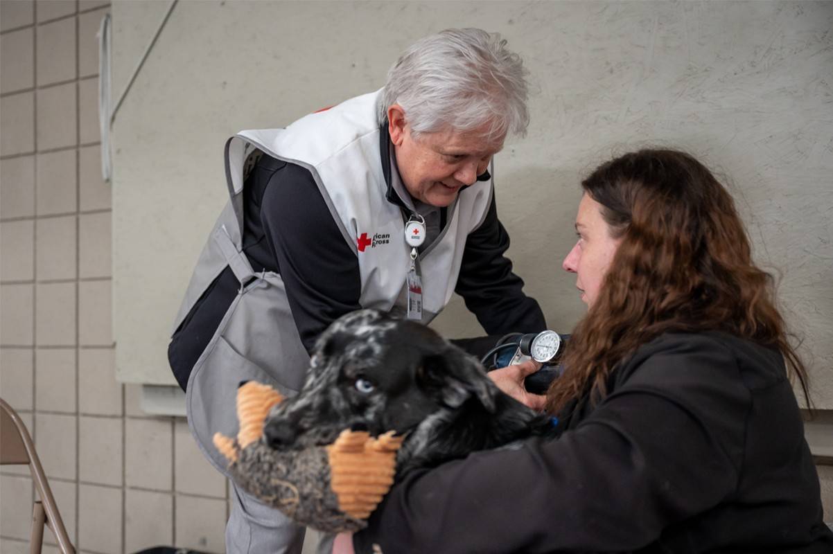 Red Cross nurse Linda Fahey at a shelter in Little Rock, Arkansas after a tornado hit the area in April of 2023