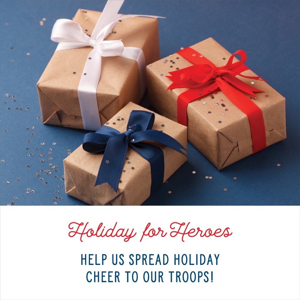 Gifts wrapped with red, white and blue ribbons