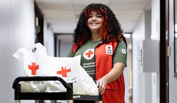 Gabriela Santiago, a Red Cross volunteer from the Puerto Rico chapter, supports Spanish-speaking service members and veterans as a military treatment facility lead.