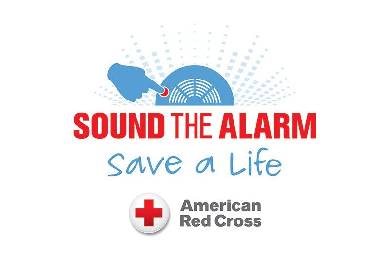 sound the alarm save a life american red cross logo