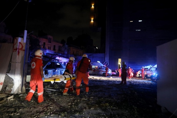 Lebanese Red Cross workers are helping around the clock