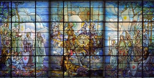 Large stained glass window.