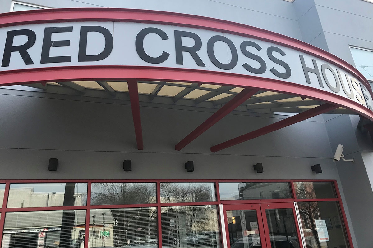 red cross house entrance