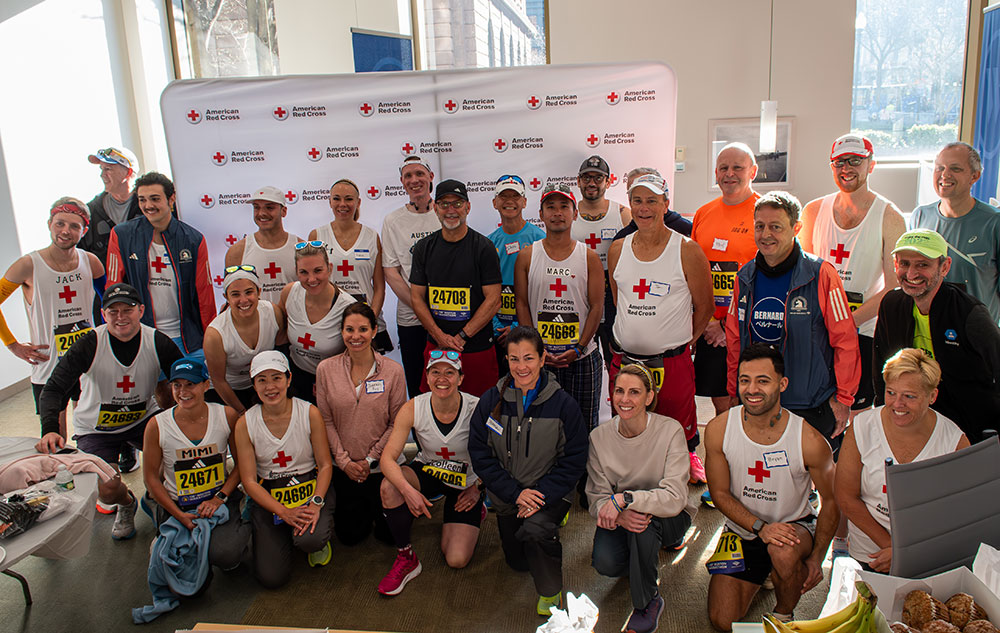 Boston Marathon Team Red Cross group photo