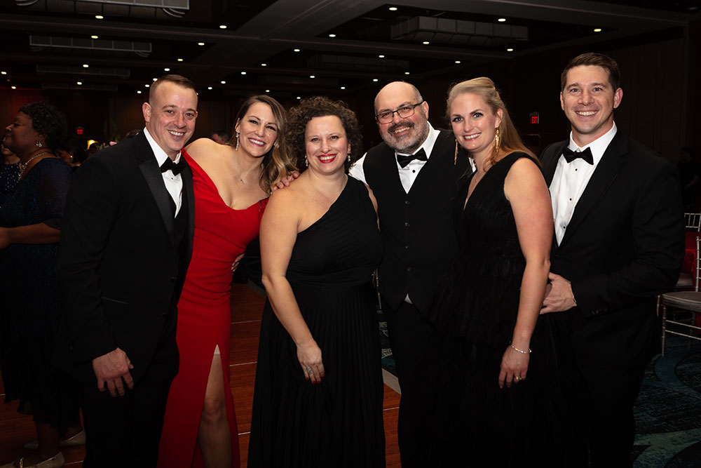 Group photo of six Red Cross Gala guests.