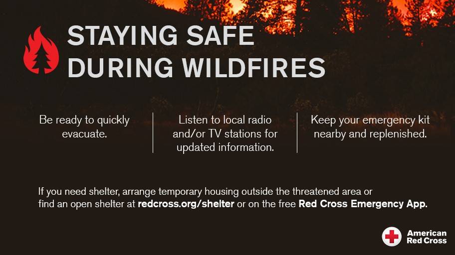 Infographic on how to stay safe during wildfires