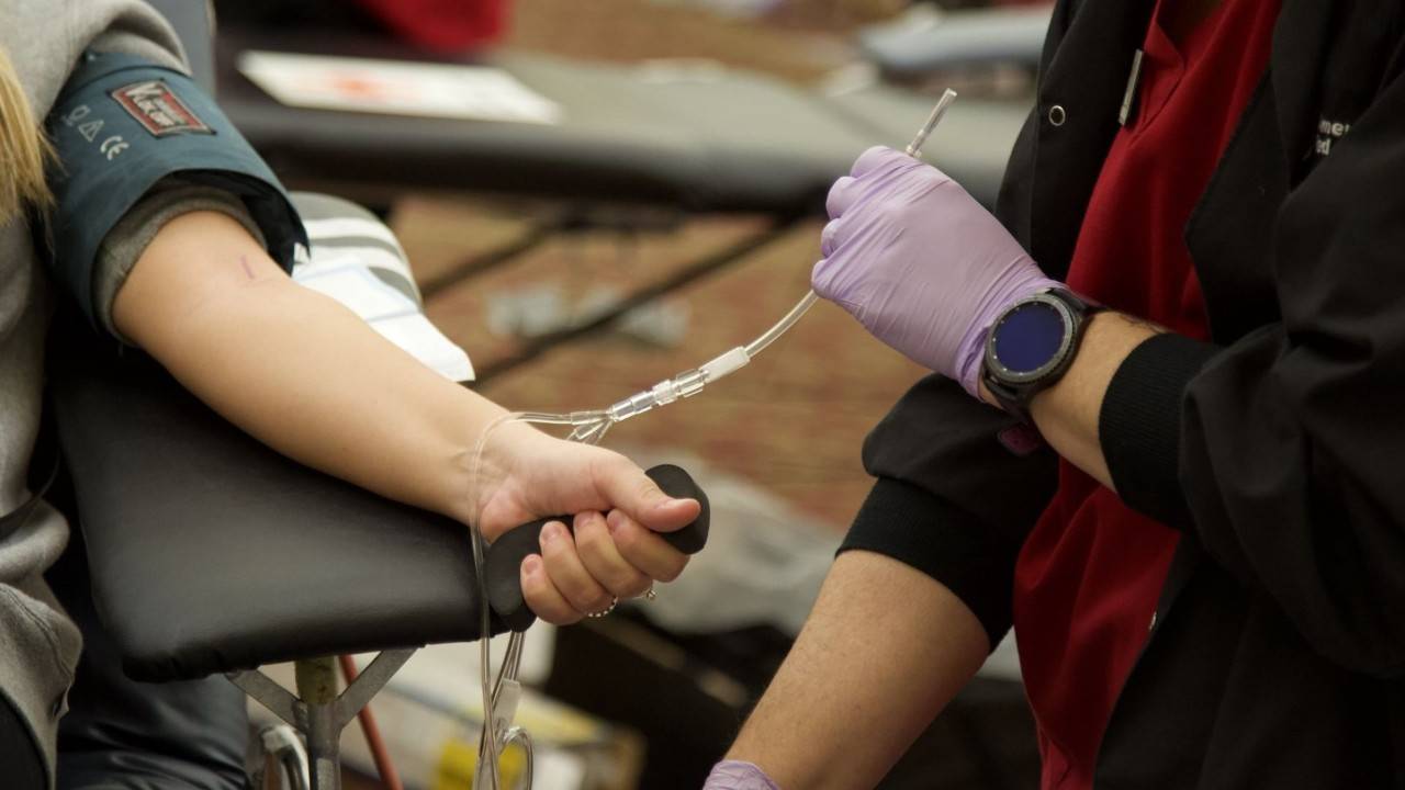 person donating blood