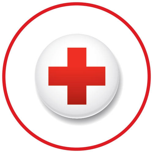 Red circle with Red Cross logo icon