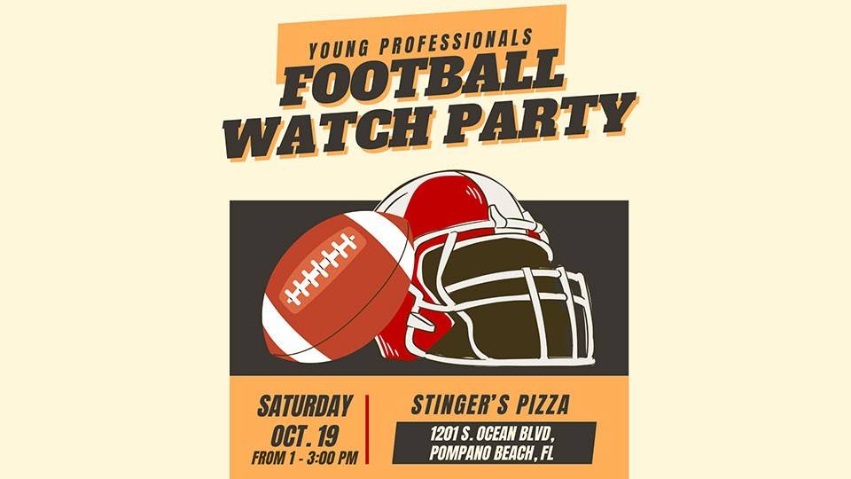 Young Professionals Football Watch Party banner.