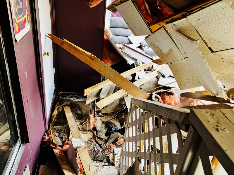 tornado damage to home