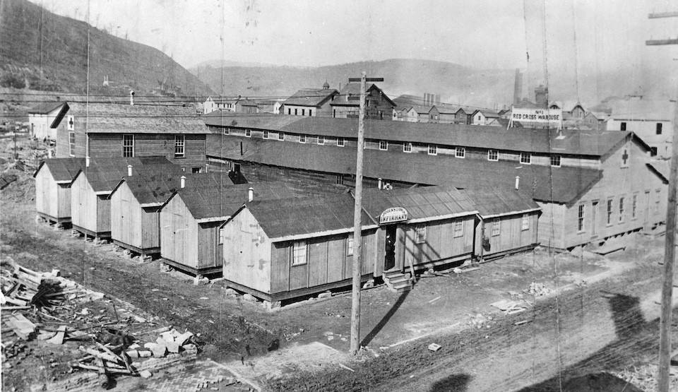 1889. Johnstown, Pennsylvania. Some of the Red Cross buildings for flood victims at Johnstown, Pennsylvania.
