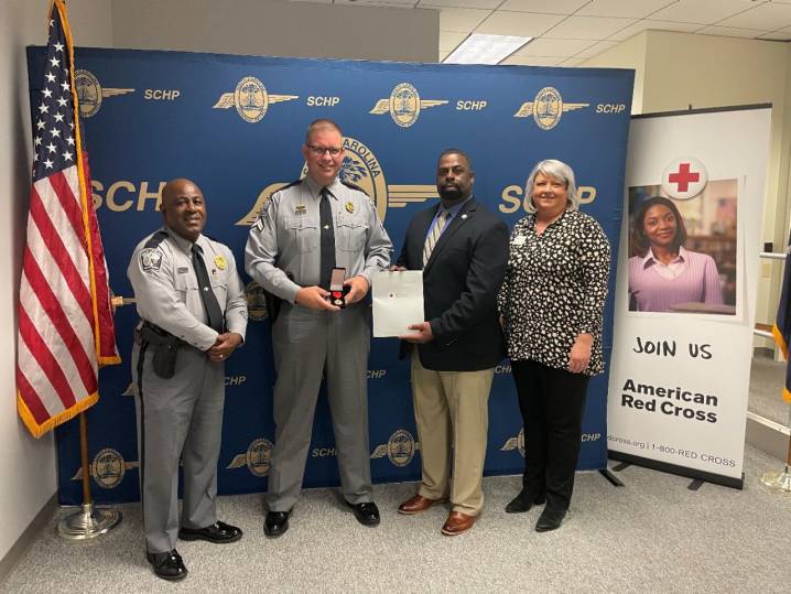 South Carolina State Trooper Awarded American Red Cross Certificate of