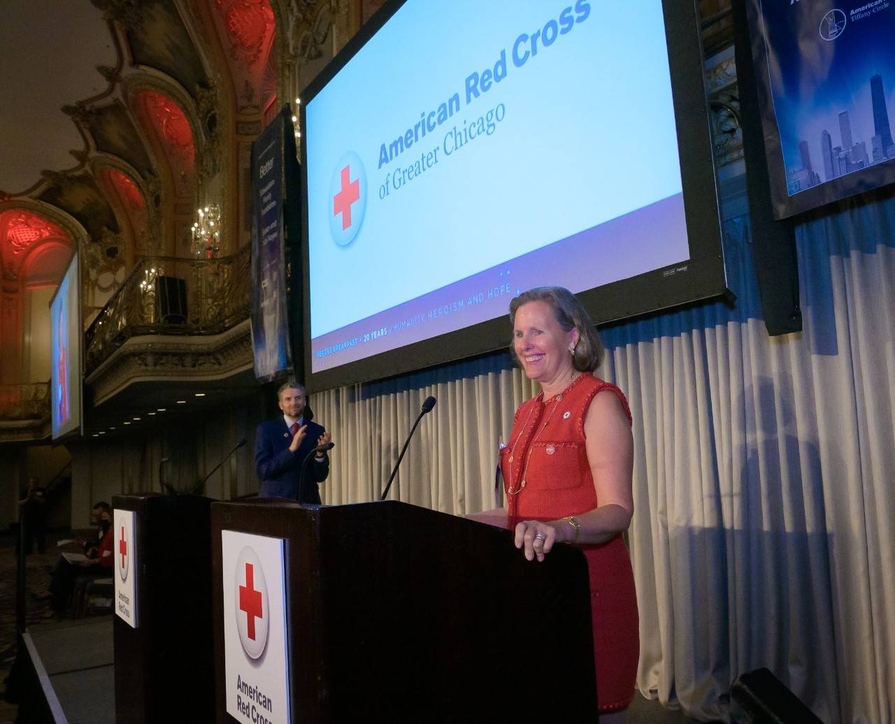 Susan Noyes speaks at American Red Cross event