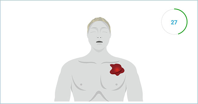 Direct pressure sensor on and Adult CPR Manikin - infographic.