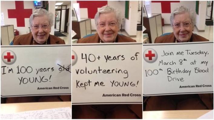 100 year old volunteer Blanche Baudhuin
