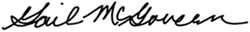 Signature of Gail McGovern