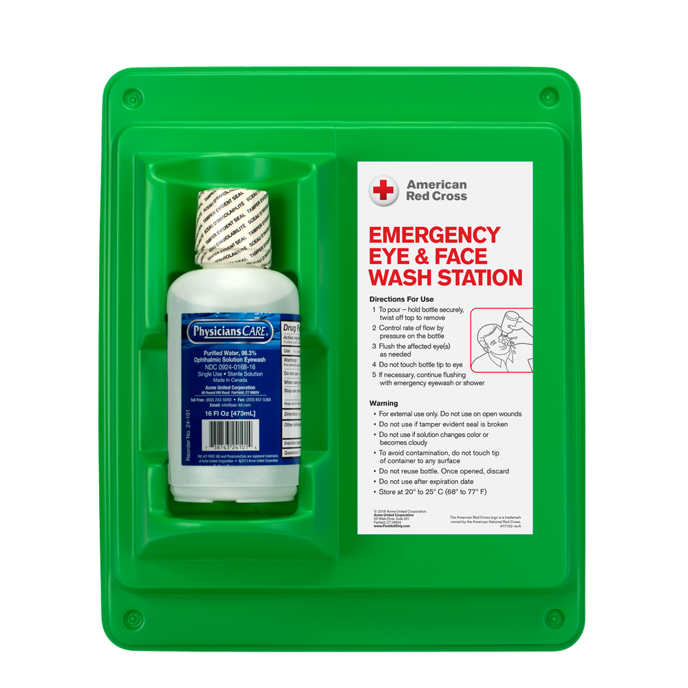 Emergency Eye & Face Wash Single Station, 16oz | Red Cross ...