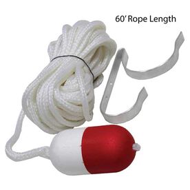Kemp USA 60 Ft. Throw Rope with Float & Ring Buoy Holder.