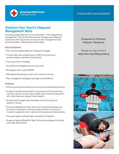 Red Cross Lifeguard Management & Water Safety Training for Swim Coaches brochure