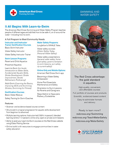Red Cross Learn-to-Swim Water Safety Program brochure
