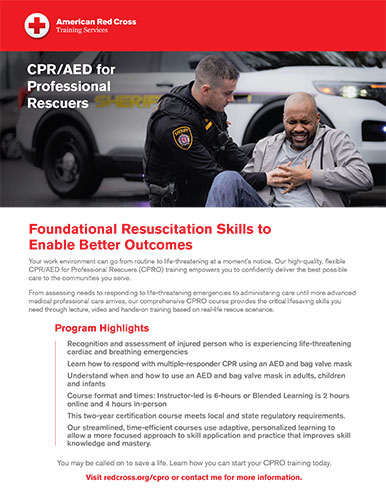 CPR/AED for the Professional Rescuer (CPRO) brochure